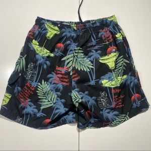 🦋🦄BigDogs Mens “Margarita “Doguiri” Palm Trees Print Swim Trunks Size L